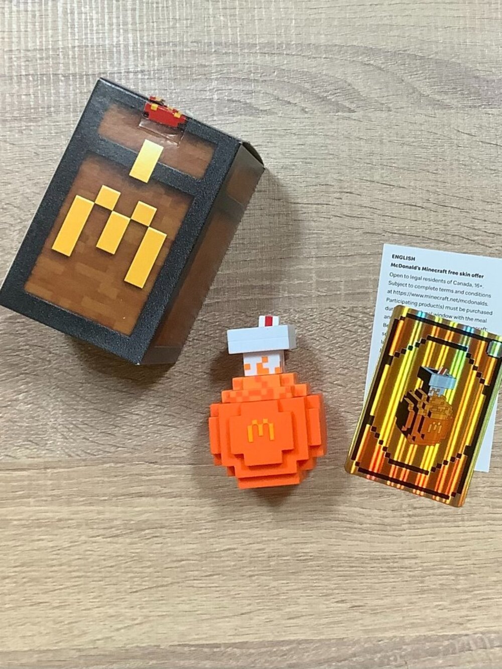 3/$10 McDonald's Minecraft Orange Soda Potion Happy Meal Toy